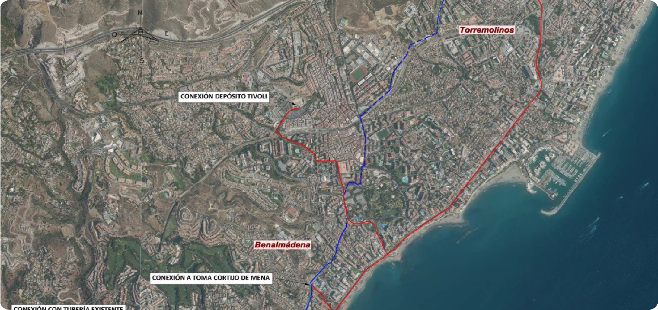 Acosol iniciará la obra del nuevo tramo de la autovía del agua entre Benalmádena y Torremolinos en diciembre