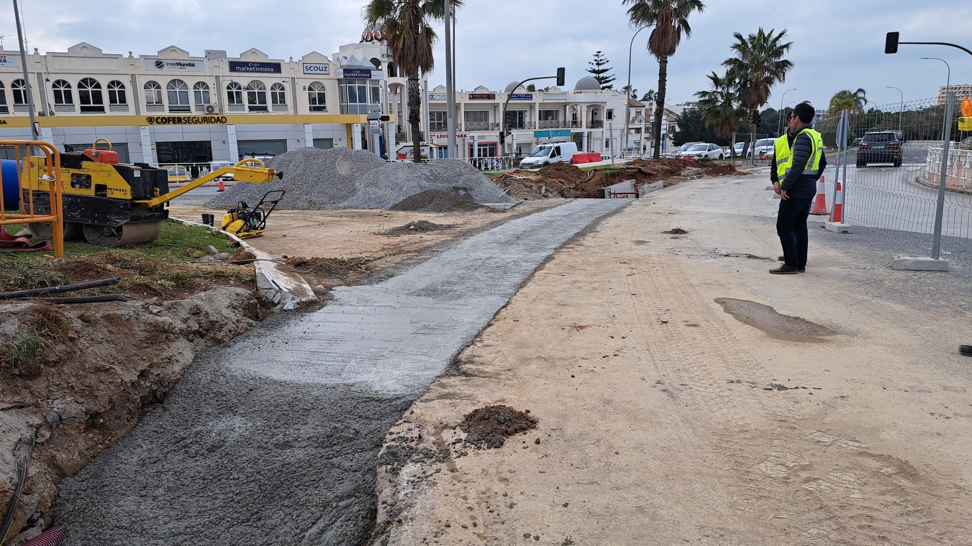 Avanzan las obras de la autovía del agua a su paso por Torremolinos hacia la avenida Alcalde Miguel Escalona Quesada